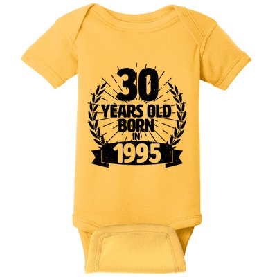 Vintage Wreath 30 Years Old Born In 1995 Birthday Baby Bodysuit