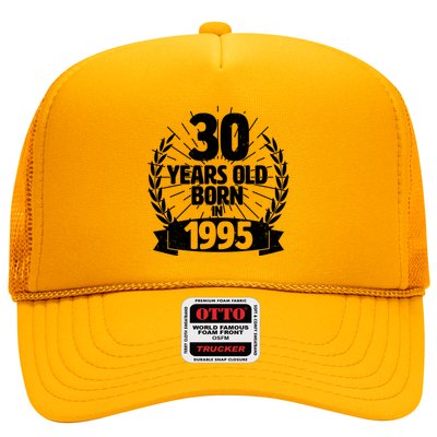 Vintage Wreath 30 Years Old Born In 1995 Birthday Trucker Hat