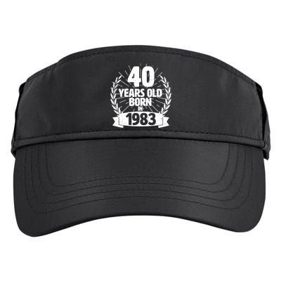 Vintage Wreath 40 Years Old Born In 1983 Birthday Adult Drive Performance Visor