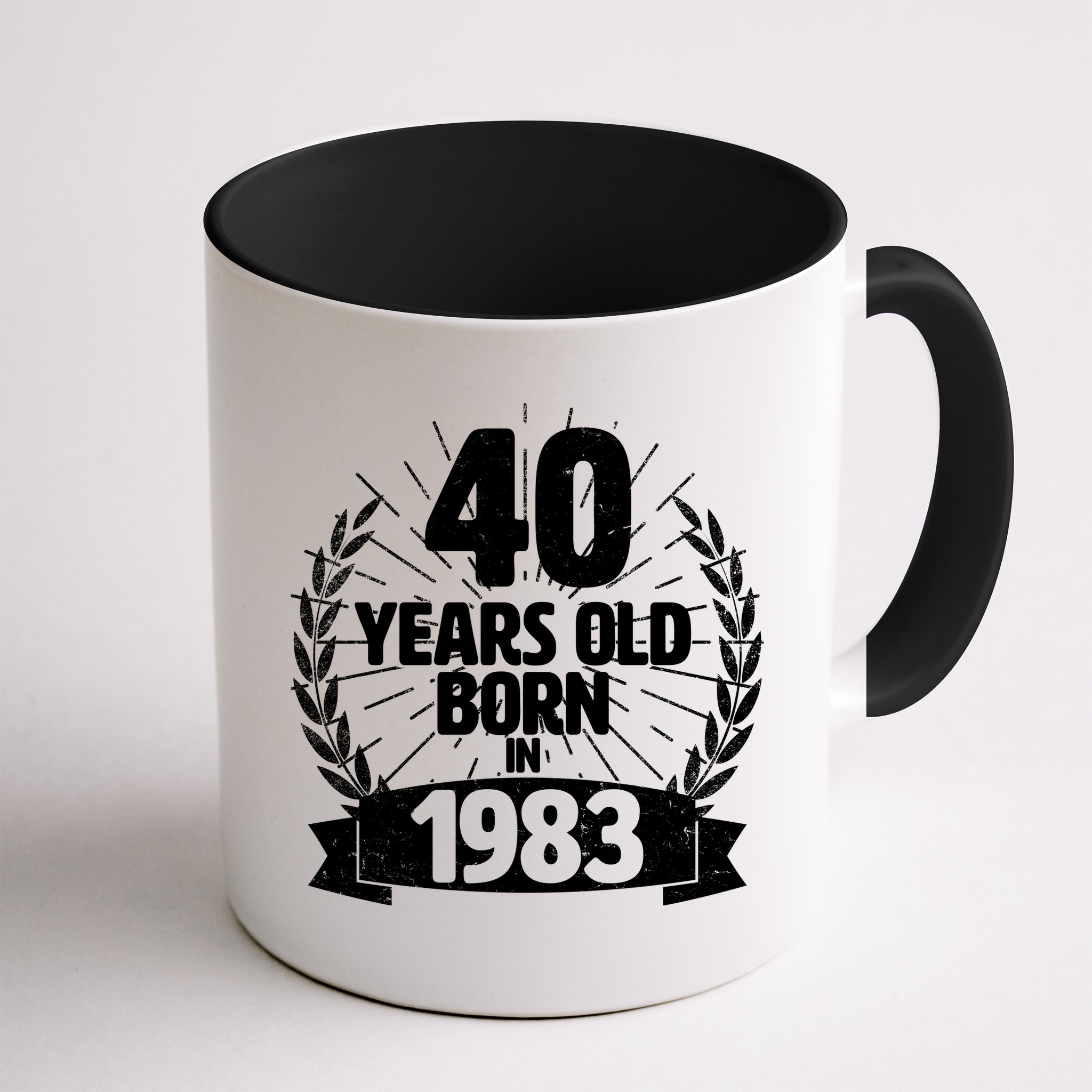 Vintage Wreath 40 Years Old Born In 1983 Birthday Mug