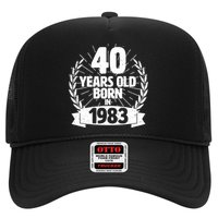 Vintage Wreath 40 Years Old Born In 1983 Birthday Trucker Hat
