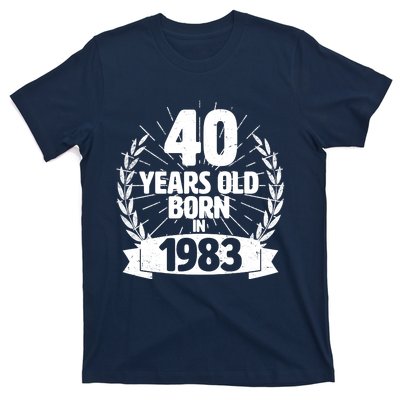 Vintage Wreath 40 Years Old Born In 1983 Birthday T-Shirt