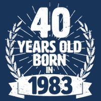 Vintage Wreath 40 Years Old Born In 1983 Birthday T-Shirt
