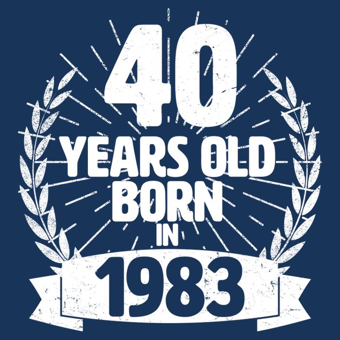 Vintage Wreath 40 Years Old Born In 1983 Birthday T-Shirt