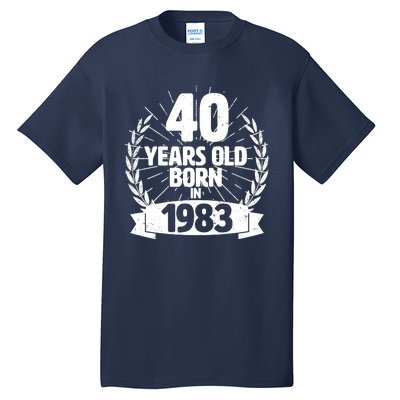 Vintage Wreath 40 Years Old Born In 1983 Birthday Tall T-Shirt