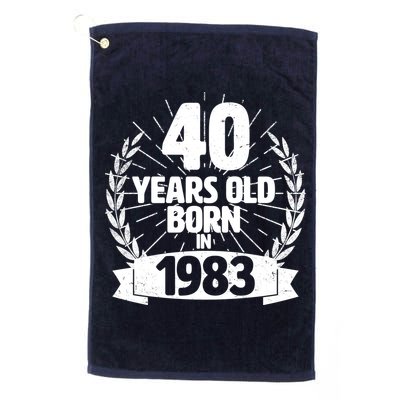 Vintage Wreath 40 Years Old Born In 1983 Birthday Golf Towel