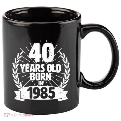 Vintage Wreath 40 Years Old Born In 1985 Birthday 11oz C Handle Ceramic Mug