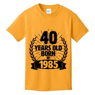 Vintage Wreath 40 Years Old Born In 1985 Birthday Kids T-Shirt