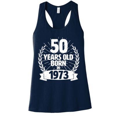 Vintage Wreath 50 Years Old Born In 1973 Birthday Womens Tank Top