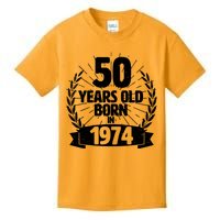 Vintage Wreath 50 Years Old Born In 1974 Birthday Kids T-Shirt