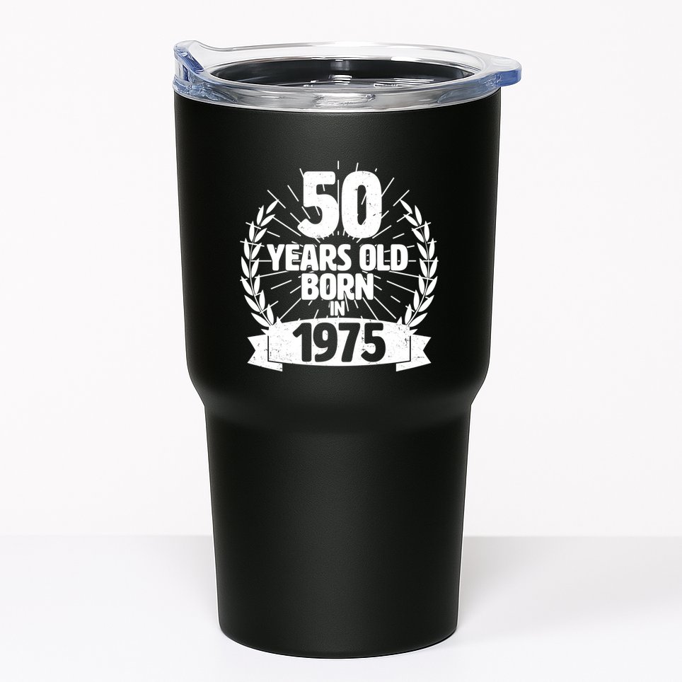 Vintage Wreath 50 Years Old Born In 1975 Birthday Tumbler