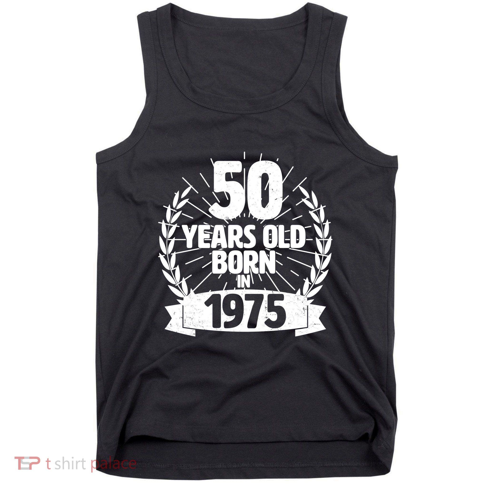 Vintage Wreath 50 Years Old Born In 1975 Birthday Tank Top