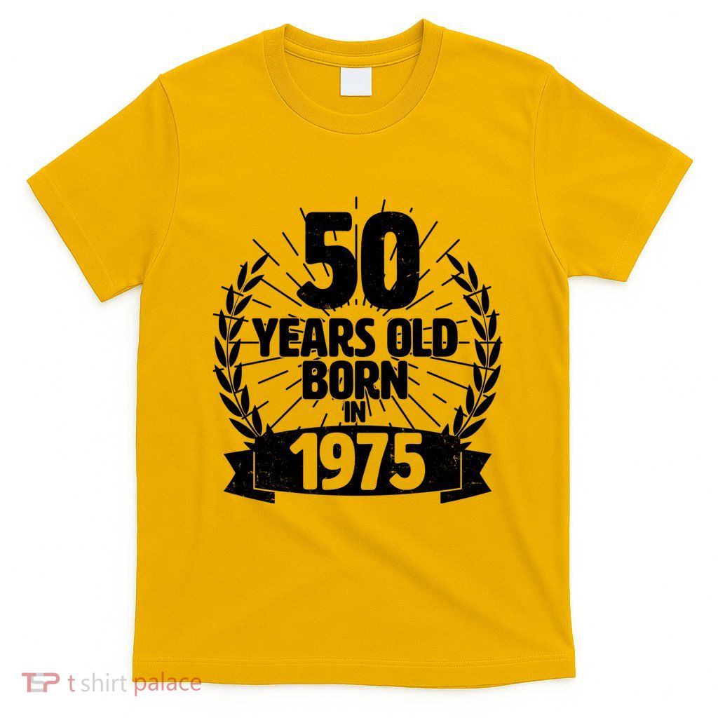 Vintage Wreath 50 Years Old Born In 1975 Birthday T-Shirt