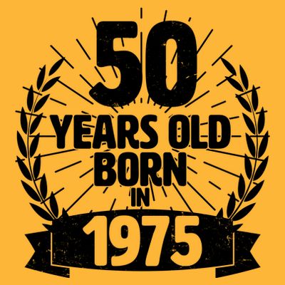 Vintage Wreath 50 Years Old Born In 1975 Birthday T-Shirt