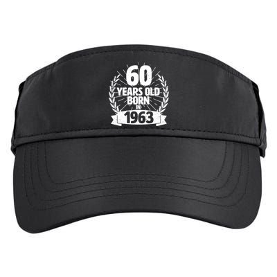 Vintage Wreath 60 Years Old Born In 1963 Birthday Adult Drive Performance Visor