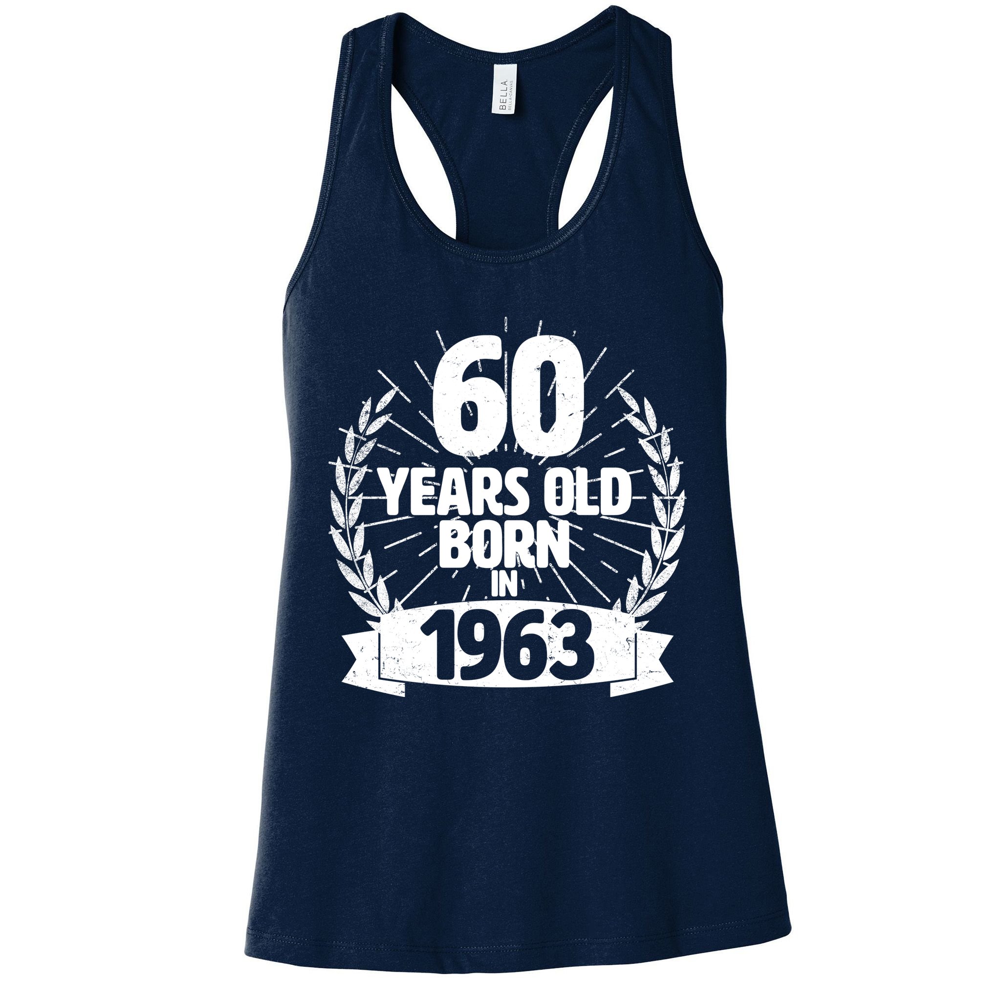 Vintage Wreath 60 Years Old Born In 1963 Birthday Womens Tank Top