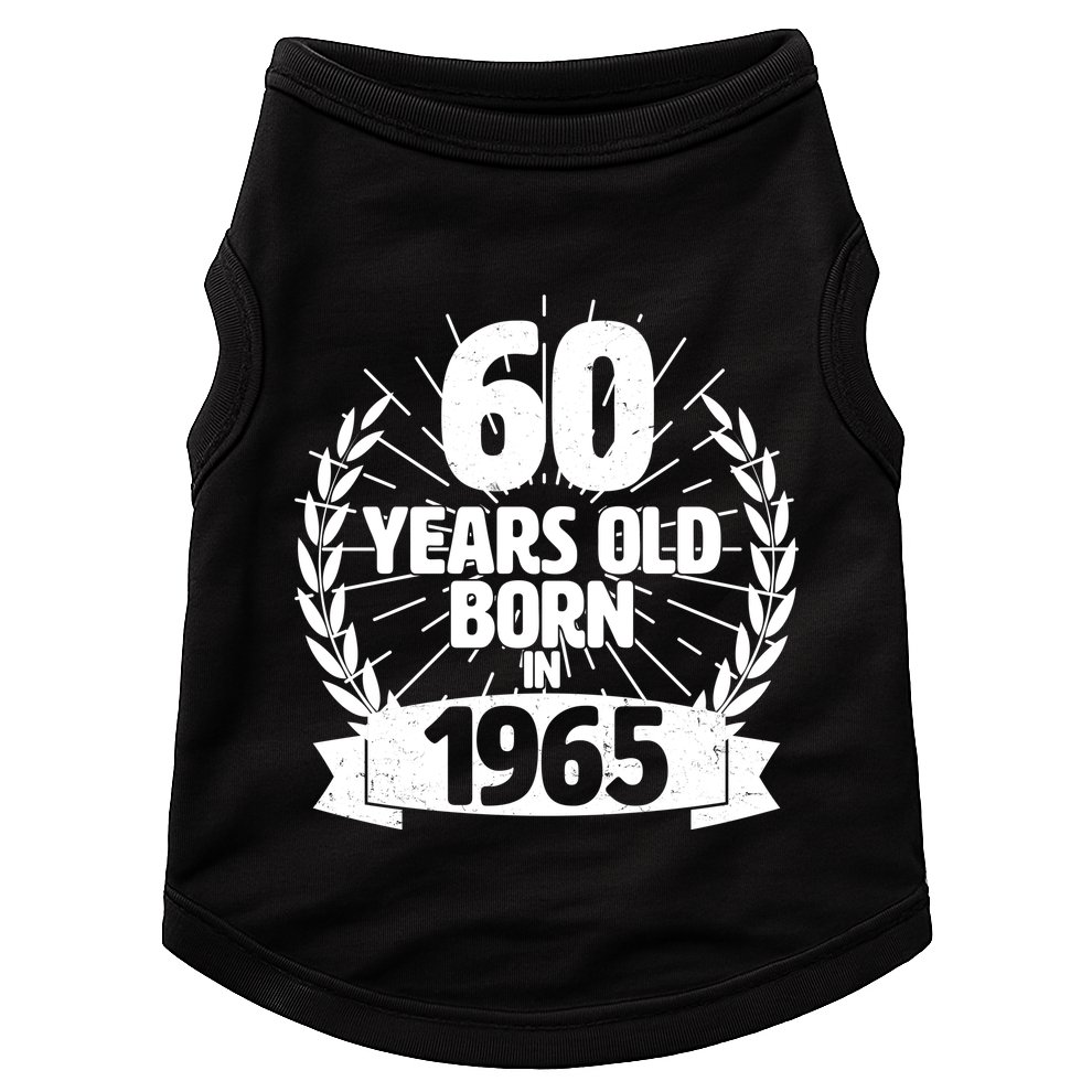 Vintage Wreath 60 Years Old Born In 1965 Birthday Doggie Tank