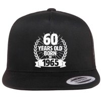 Vintage Wreath 60 Years Old Born In 1965 Birthday Flatbill Hat