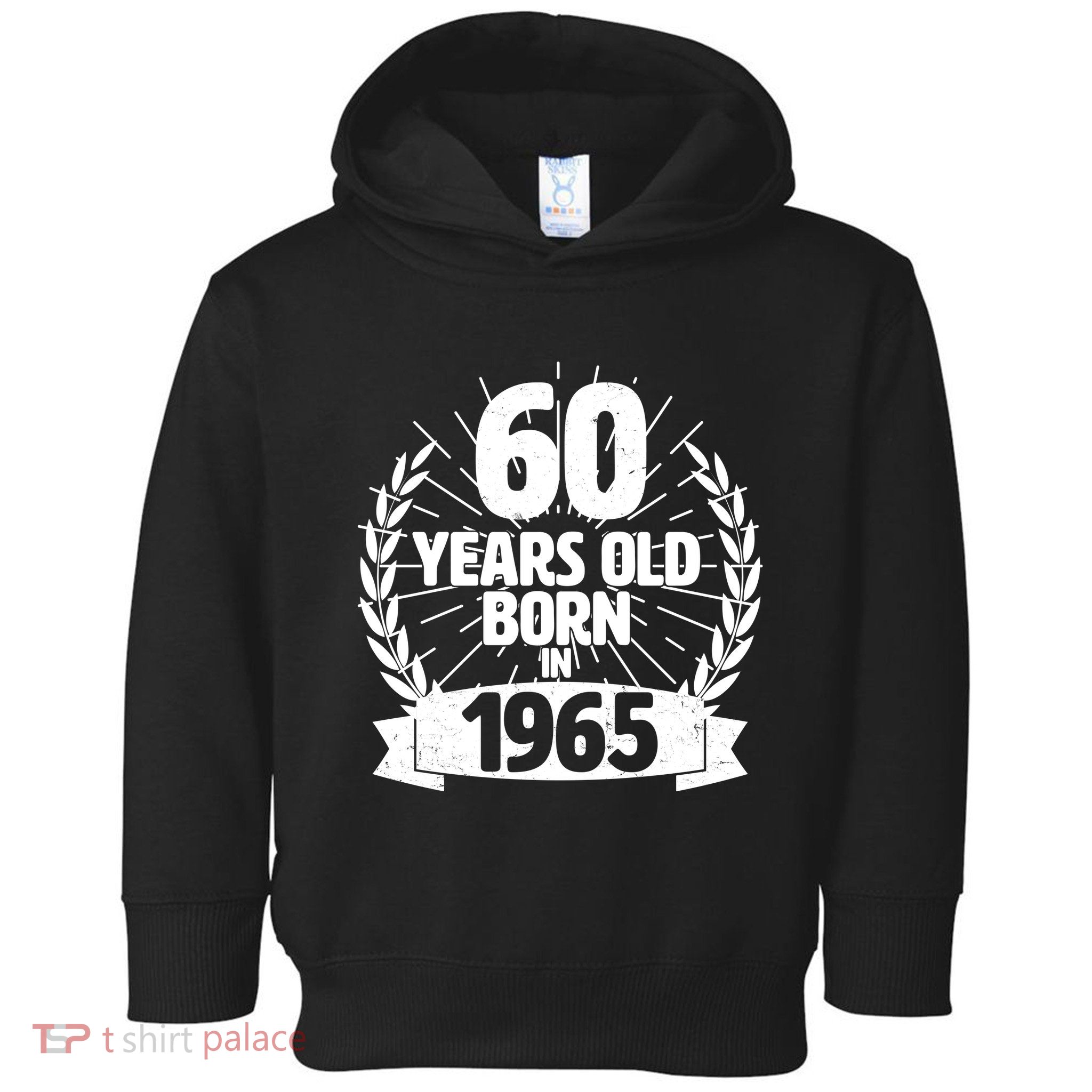 Vintage Wreath 60 Years Old Born In 1965 Birthday Toddler Hoodie