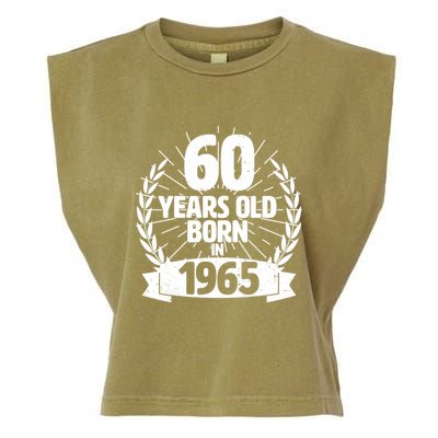 Vintage Wreath 60 Years Old Born In 1965 Birthday Garment-Dyed Women's Muscle Tee