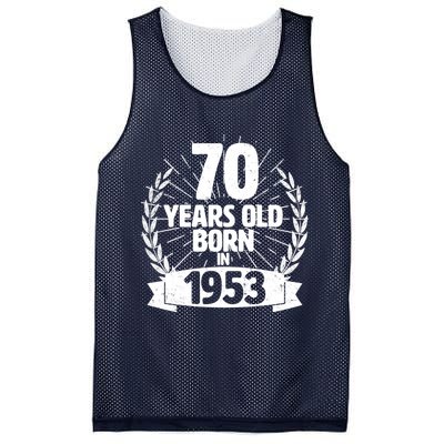 Vintage Wreath 70 Years Old Born In 1953 Birthday Mesh Reversible Basketball Jersey Tank