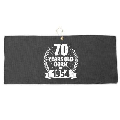 Vintage Wreath 70 Years Old Born In 1954 Birthday Large Microfiber Waffle Golf Towel