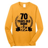 Vintage Wreath 70 Years Old Born In 1954 Birthday Long Sleeve Shirt