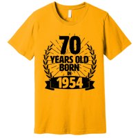 Vintage Wreath 70 Years Old Born In 1954 Birthday Premium T-Shirt