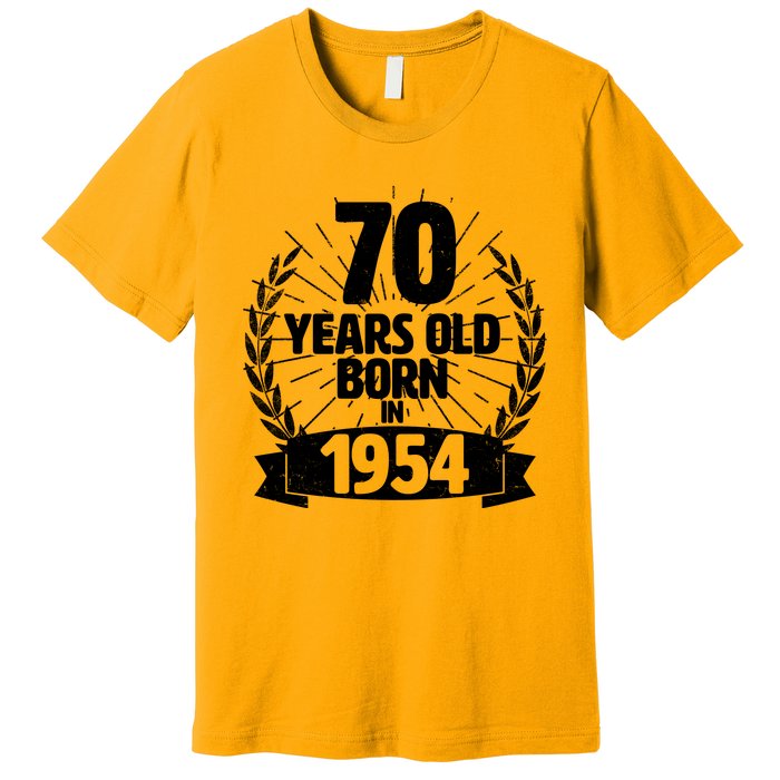 Vintage Wreath 70 Years Old Born In 1954 Birthday Premium T-Shirt