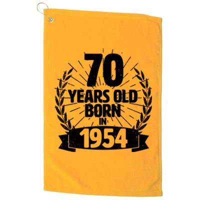 Vintage Wreath 70 Years Old Born In 1954 Birthday Platinum Collection Golf Towel