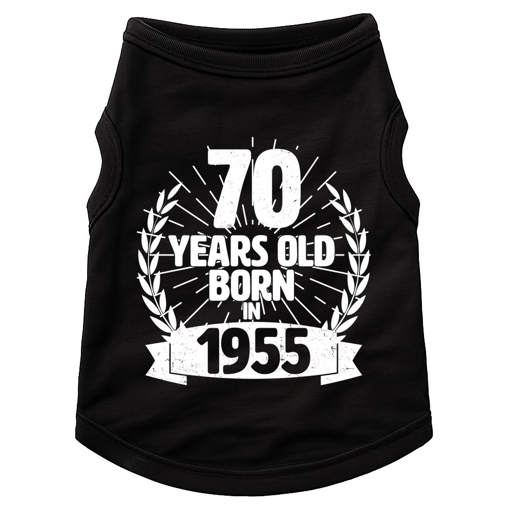 Vintage Wreath 70 Years Old Born In 1955 Birthday Doggie Tank
