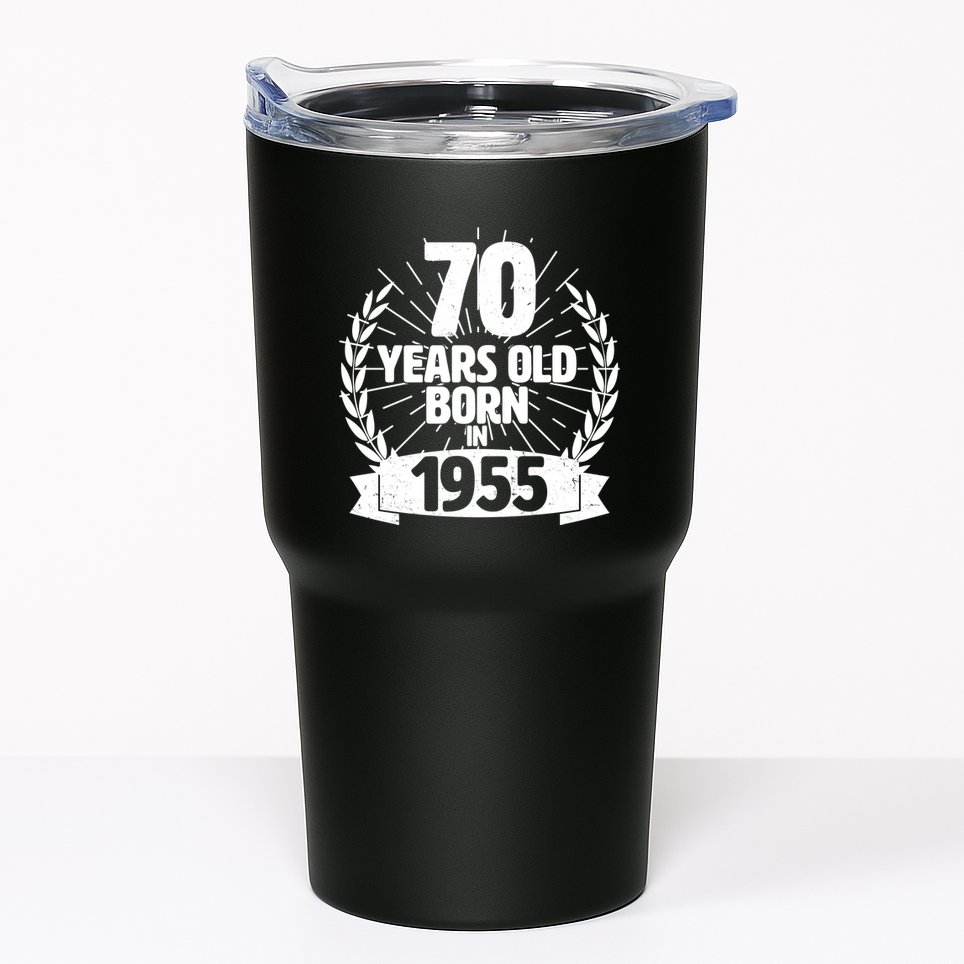 Vintage Wreath 70 Years Old Born In 1955 Birthday Tumbler