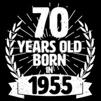Vintage Wreath 70 Years Old Born In 1955 Birthday Womens T-Shirt
