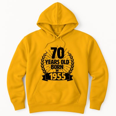 Vintage Wreath 70 Years Old Born In 1955 Birthday Hoodie