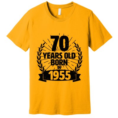 Vintage Wreath 70 Years Old Born In 1955 Birthday Premium T-Shirt