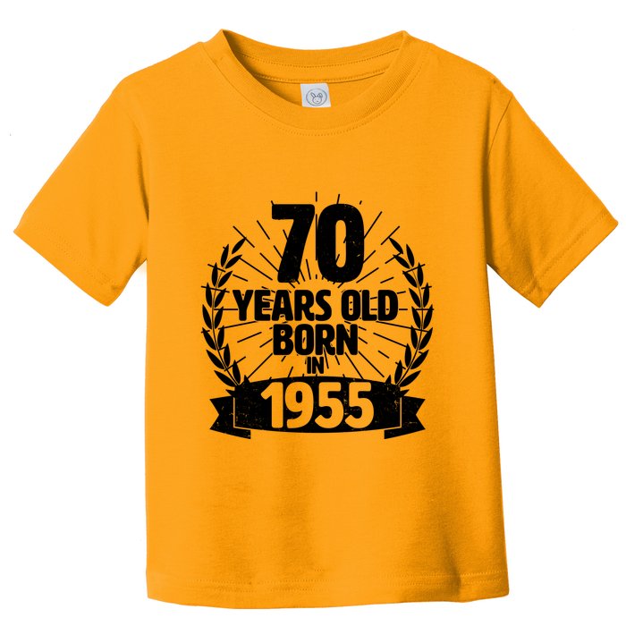 Vintage Wreath 70 Years Old Born In 1955 Birthday Toddler T-Shirt
