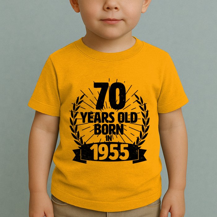 Vintage Wreath 70 Years Old Born In 1955 Birthday Toddler T-Shirt