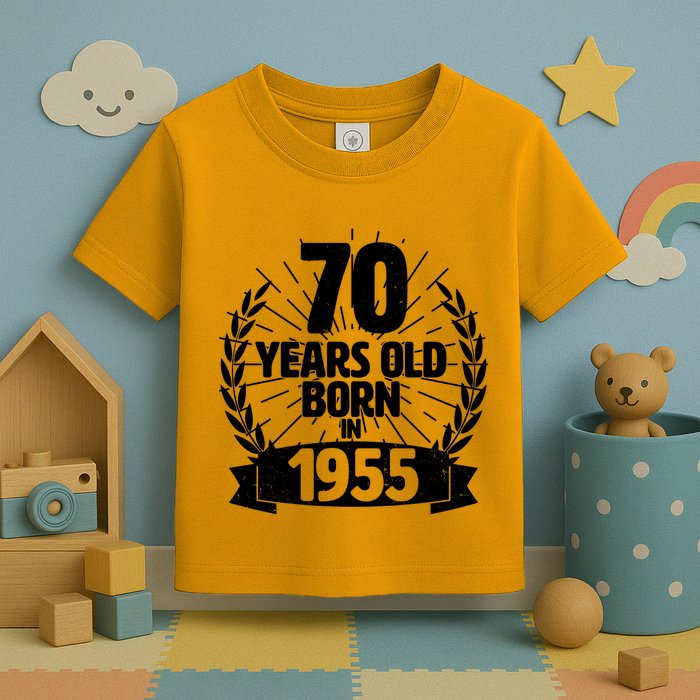Vintage Wreath 70 Years Old Born In 1955 Birthday Toddler T-Shirt
