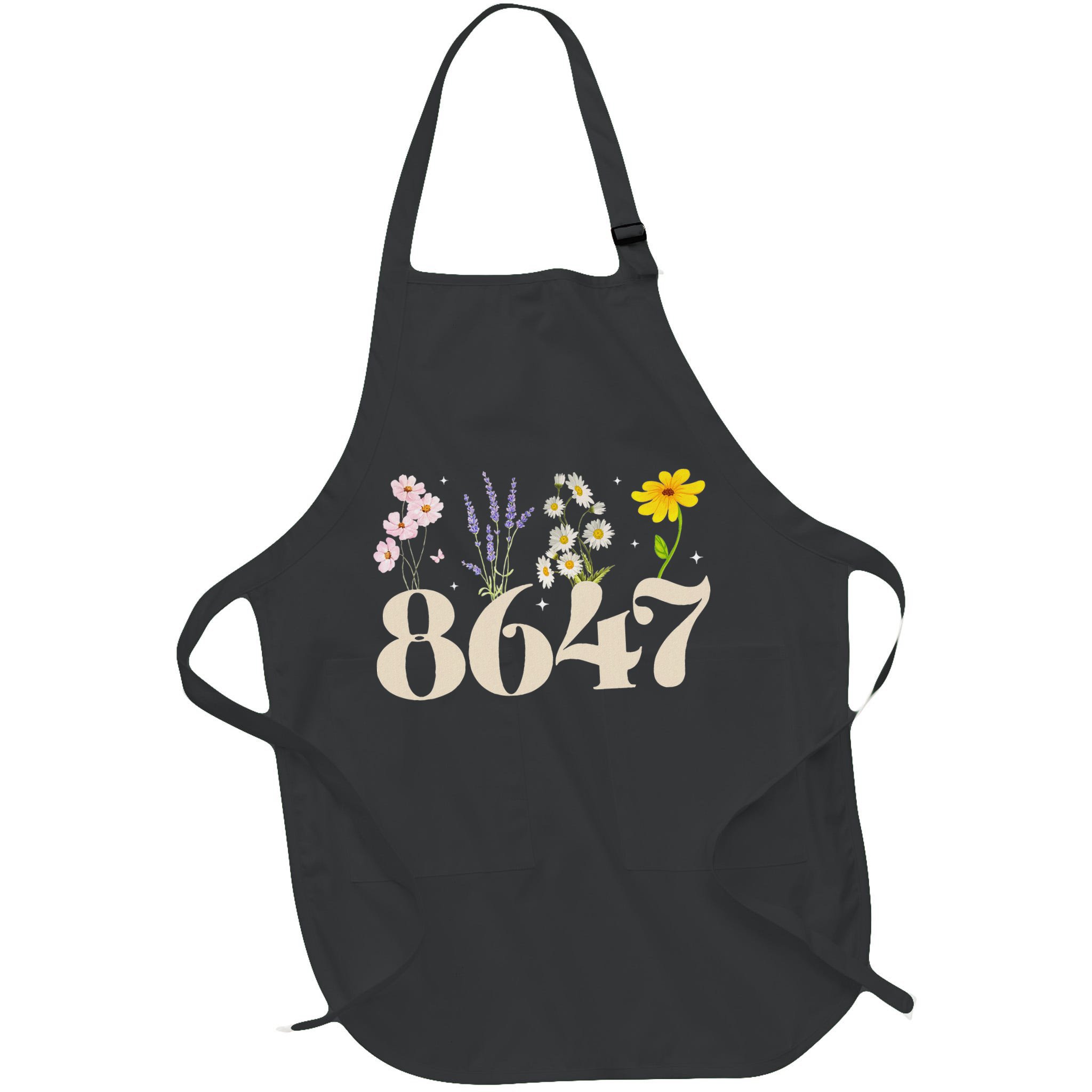 Vintage Wildflower 8647 Subtle Anti Trump Anti 86 47 Saying Apron