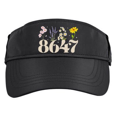 Vintage Wildflower 8647 Subtle Anti Trump Anti 86 47 Saying Adult Drive Performance Visor