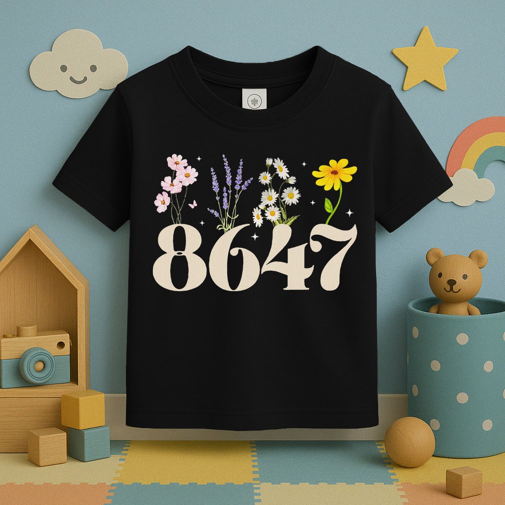 Vintage Wildflower 8647 Subtle Anti Trump Anti 86 47 Saying Toddler T-Shirt