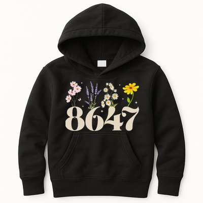 Vintage Wildflower 8647 Subtle Anti Trump Anti 86 47 Saying Kids Hoodie