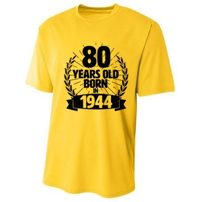 Vintage Wreath 80 Years Old Born In 1944 Birthday Performance Sprint T-Shirt