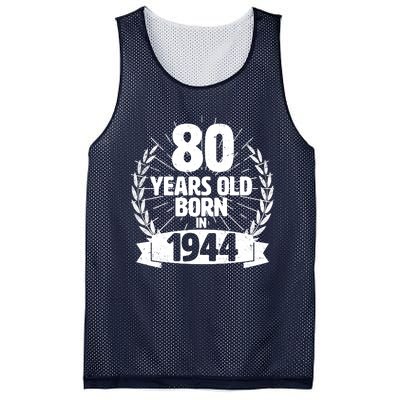 Vintage Wreath 80 Years Old Born In 1944 Birthday Mesh Reversible Basketball Jersey Tank