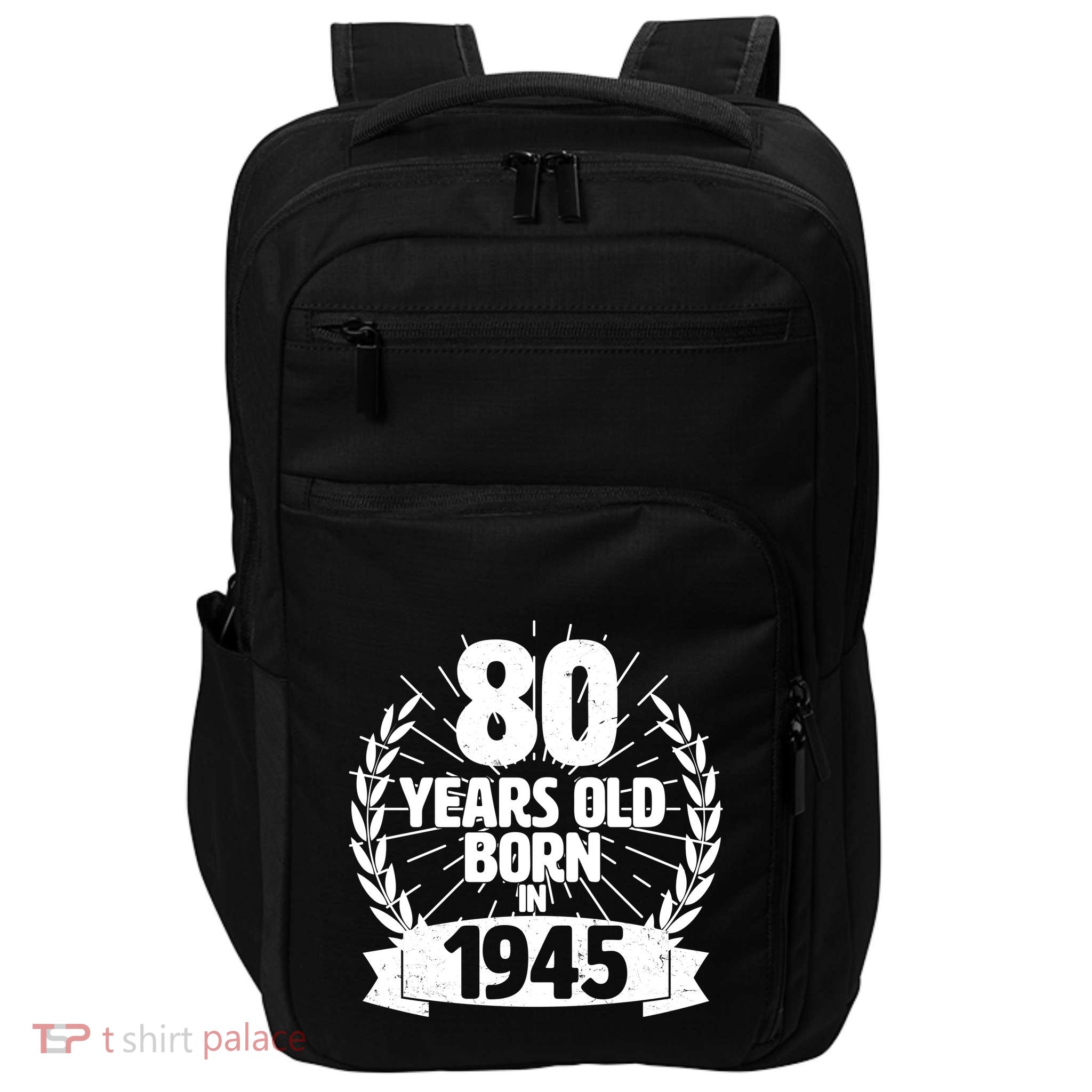 Vintage Wreath 80 Years Old Born In 1945 Birthday Impact Tech Backpack