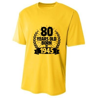 Vintage Wreath 80 Years Old Born In 1945 Birthday Youth Performance Sprint T-Shirt