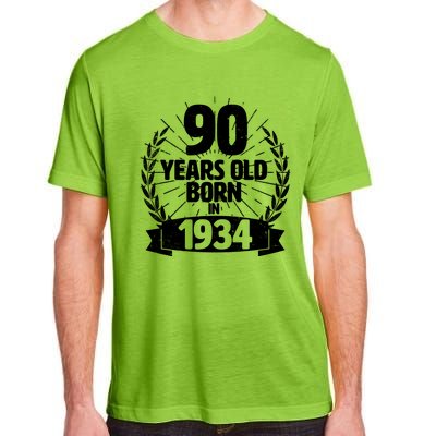 Vintage Wreath 90 Years Old Born In 1934 Birthday Adult ChromaSoft Performance T-Shirt