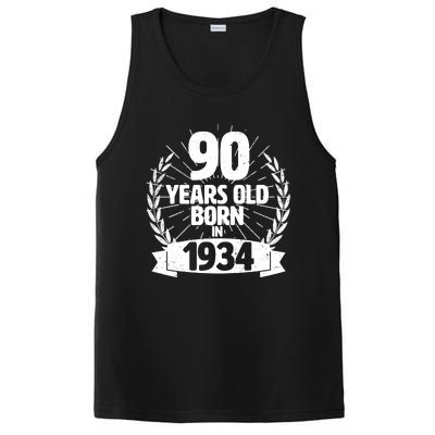 Vintage Wreath 90 Years Old Born In 1934 Birthday PosiCharge Competitor Tank