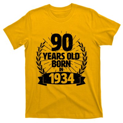 Vintage Wreath 90 Years Old Born In 1934 Birthday T-Shirt