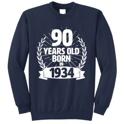 Vintage Wreath 90 Years Old Born In 1934 Birthday Sweatshirt